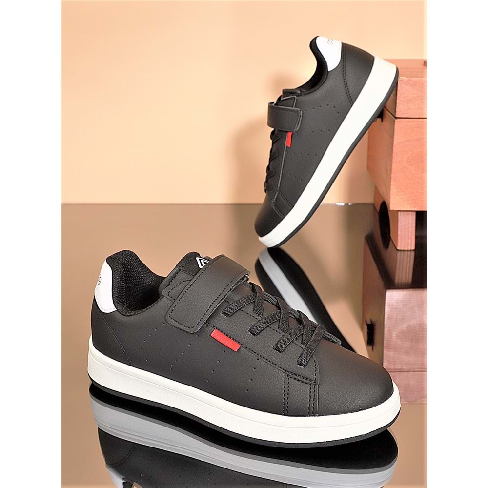 Kidessa 1709 Anatomik Tabanlı Unisex Çocuk Sneakers Günlük Ayakkabı - NKT01709-siyah beyaz-32