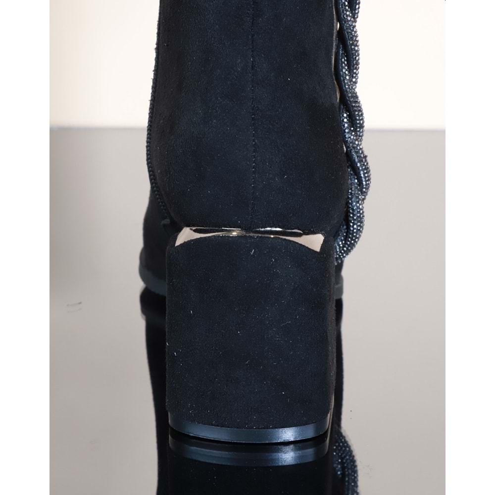 Konfores 1732-248027 Tpu Tabanlı Ayna Ökçeli Bayan Klasik Bot - NKT01732-siyah nubuk-40