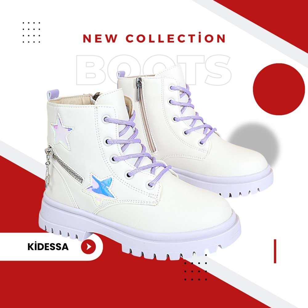 Kidessa 1733 Anatomik Tabanlı Kız Çocuk Postal Bot - NKT01733-BEJ-30