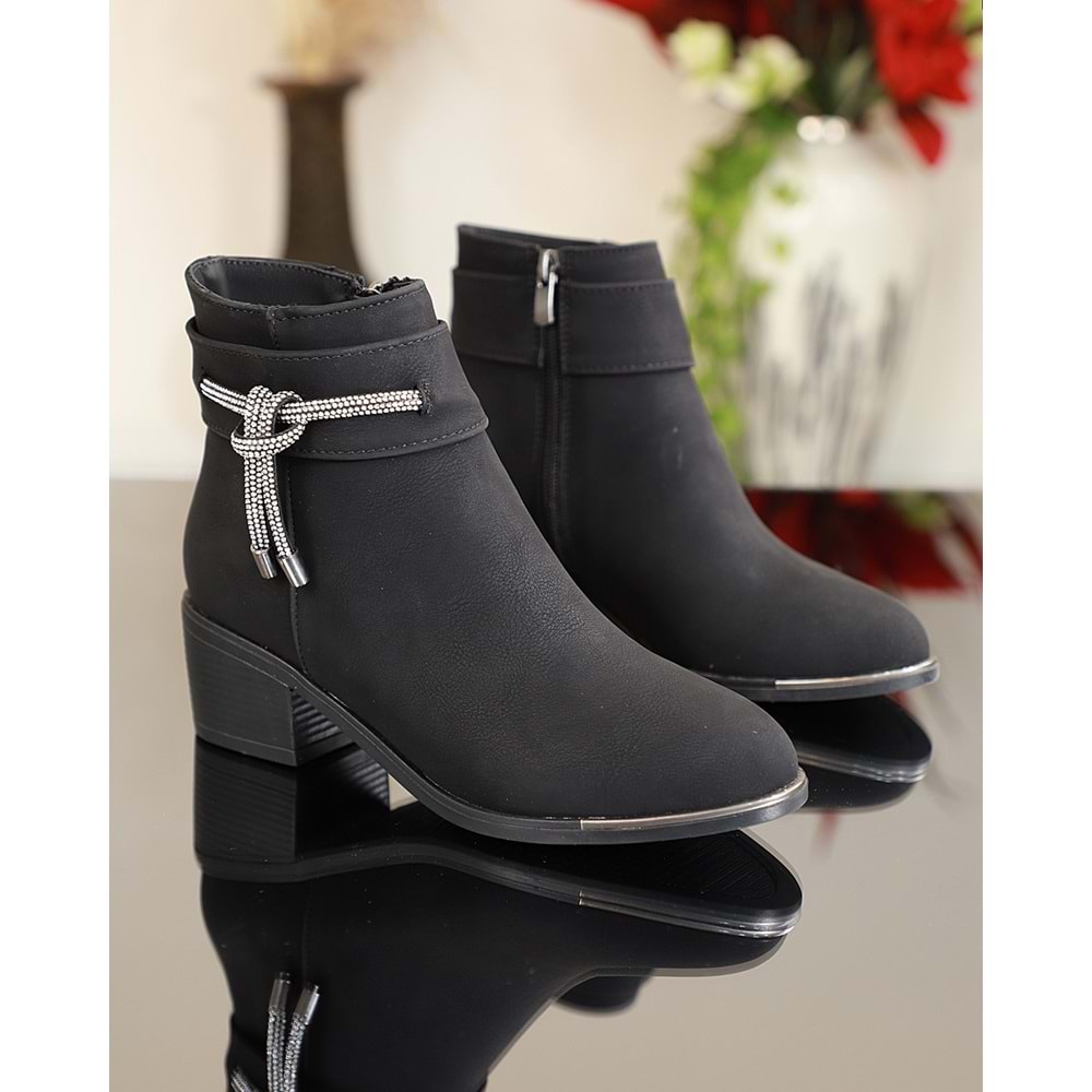Konfores 1740-425076 Kauçuk Tabanlı Bayan Klasik Bot - NKT01740-siyah-40