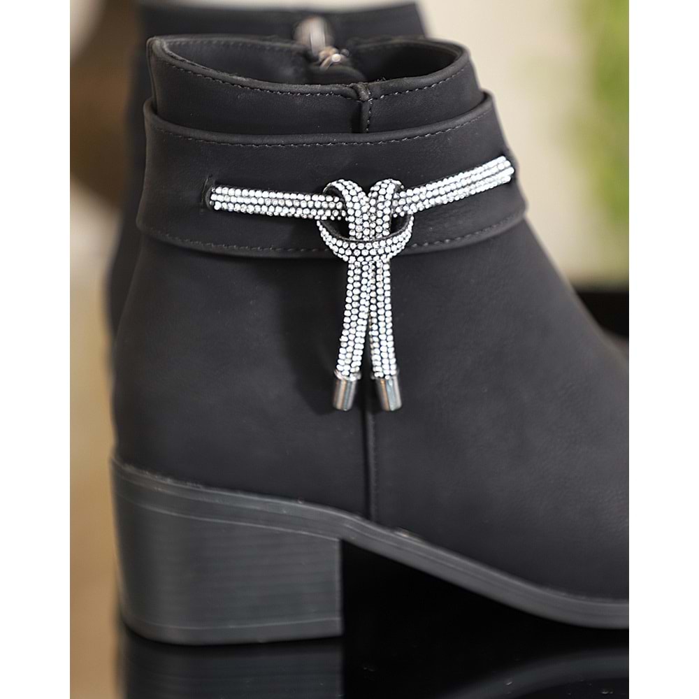 Konfores 1740-425076 Kauçuk Tabanlı Bayan Klasik Bot - NKT01740-siyah-40