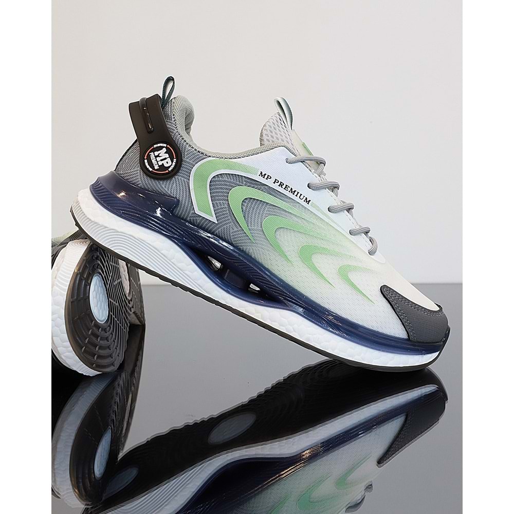 1747-1224 Anatomik Tabanlı Fileli Sneakers Ayakkabı - NKT01747-gri beyaz-42