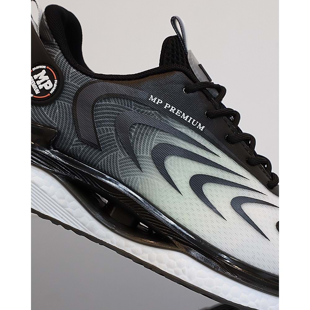 1747-1224 Anatomik Tabanlı Fileli Sneakers Ayakkabı - NKT01747-siyah beyaz-40
