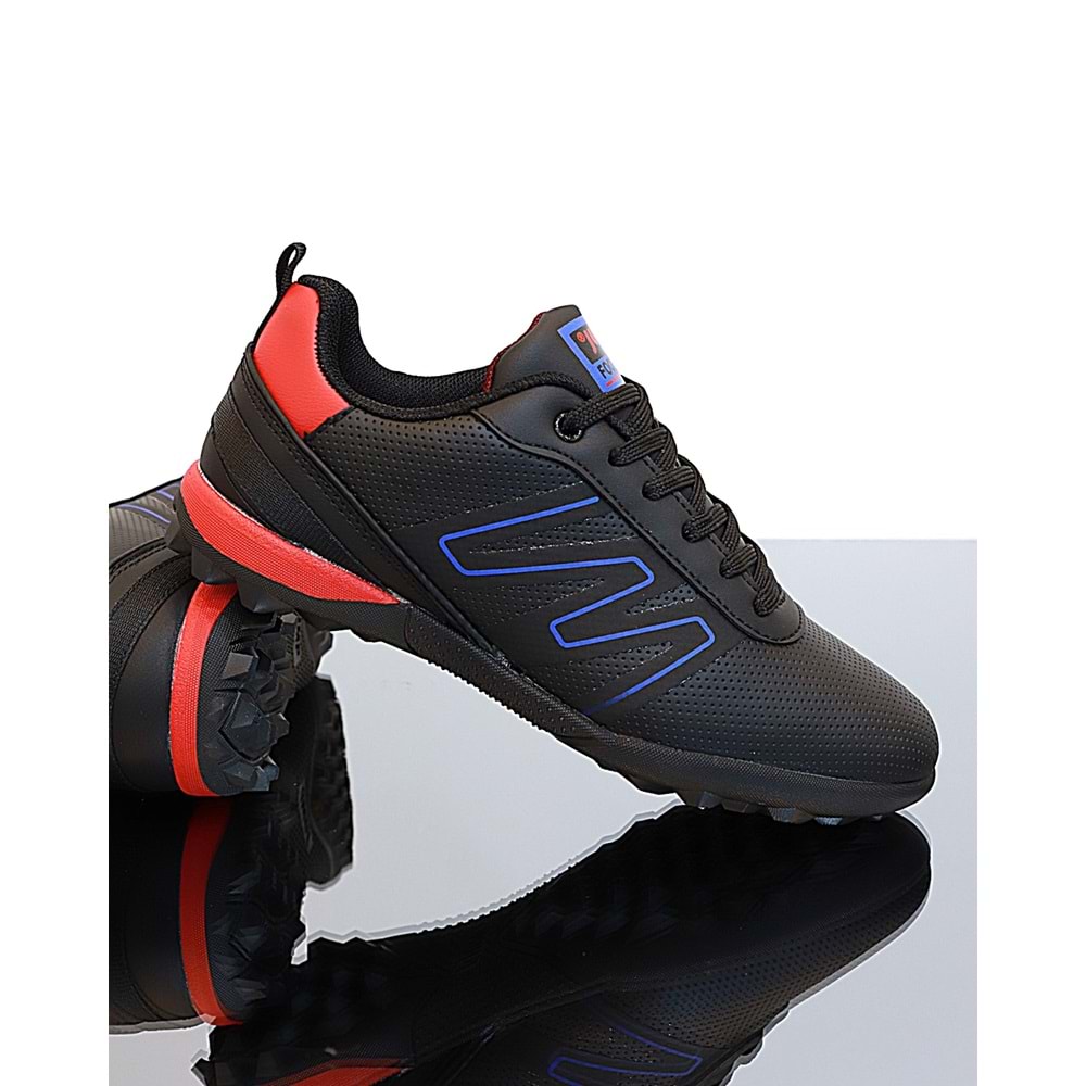 1749-29143 Bağcıklı Halı Saha Futbol Ayakkabısı - NKT01749-siyah kırmızı-34