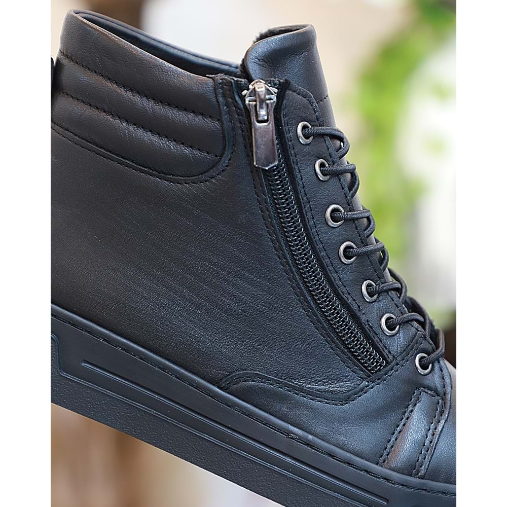 Konfores 1752-394139 Hakiki Deri Anatomik Tabanlı Spor Bot - NKT01752-siyah-40