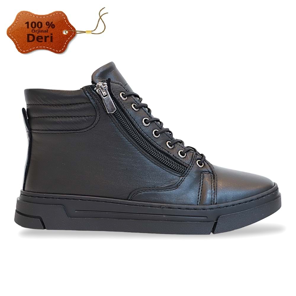 Konfores 1752-394139 Hakiki Deri Anatomik Tabanlı Spor Bot - NKT01752-siyah-40