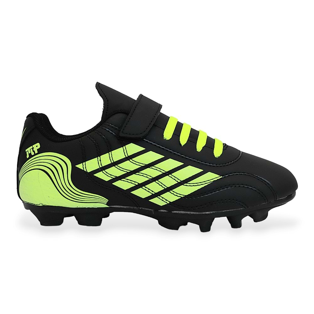 Kidessa 1754-3165 Bantlı Çocuk Çim Saha Futbol Ayakkabısı - NKT01754-siyah yeşil-31