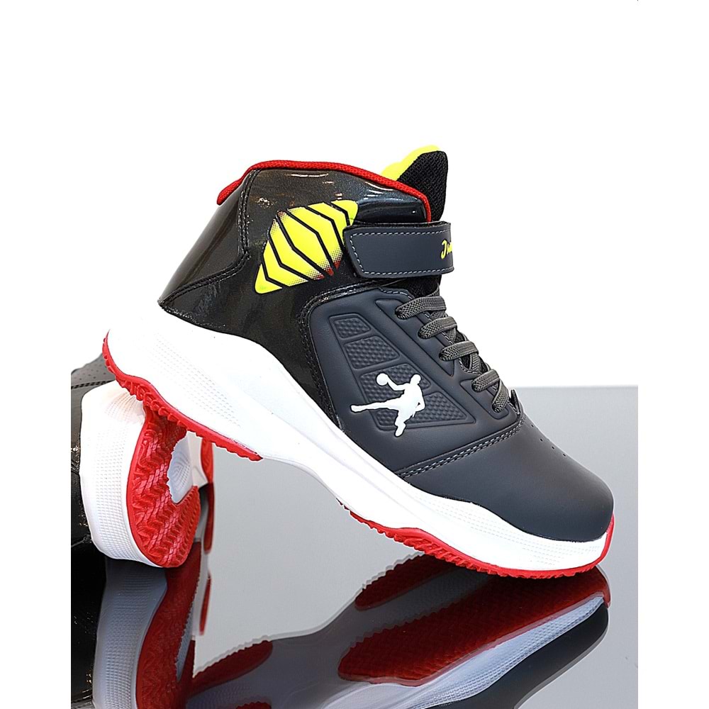 Kidessa 1755-29196 Ultra Hafif Anatomik Tabanlı Unisex Çocuk Basketbol Ayakkabısı - NKT01755-Füme-32