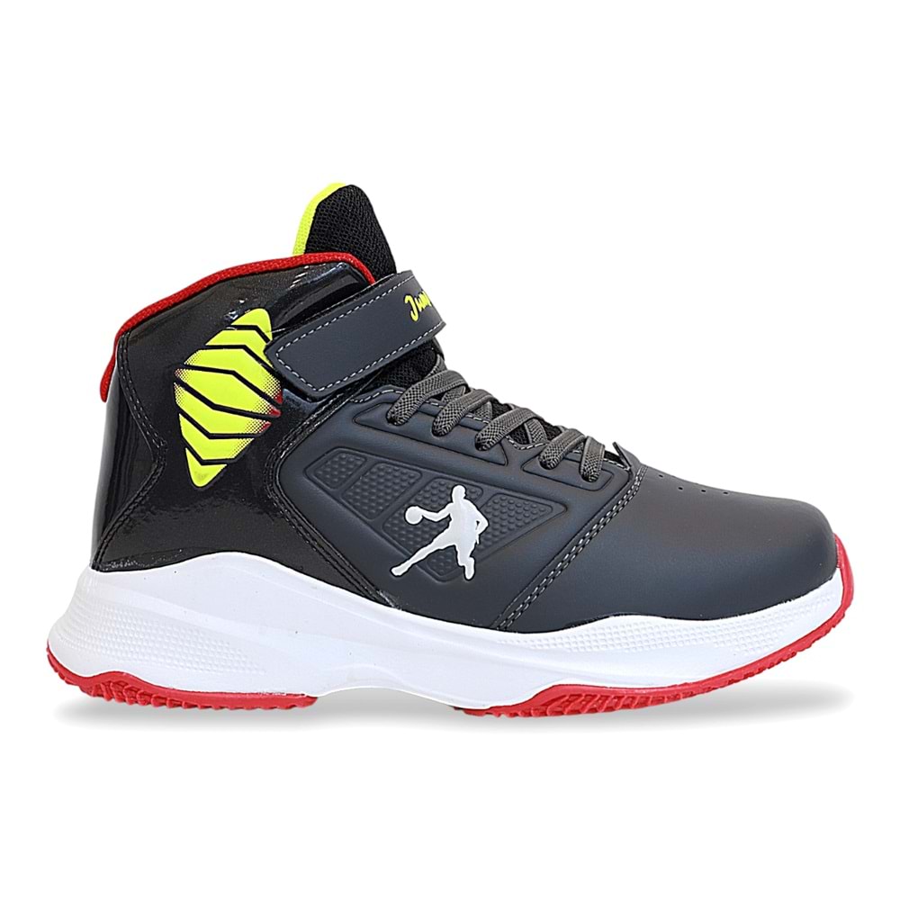 Kidessa 1755-29196 Ultra Hafif Anatomik Tabanlı Unisex Çocuk Basketbol Ayakkabısı - NKT01755-Füme-32
