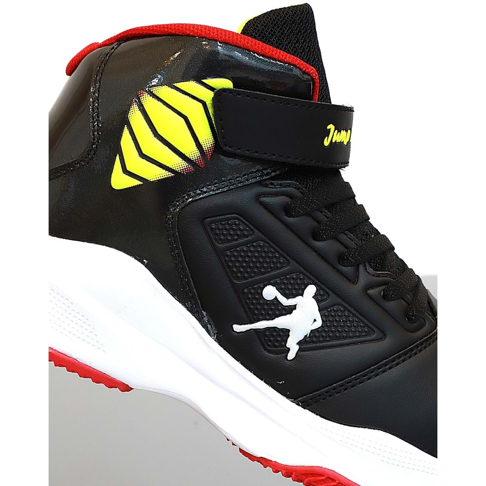 Kidessa 1755-29196 Ultra Hafif Anatomik Tabanlı Unisex Çocuk Basketbol Ayakkabısı - NKT01755-siyah kırmızı-32