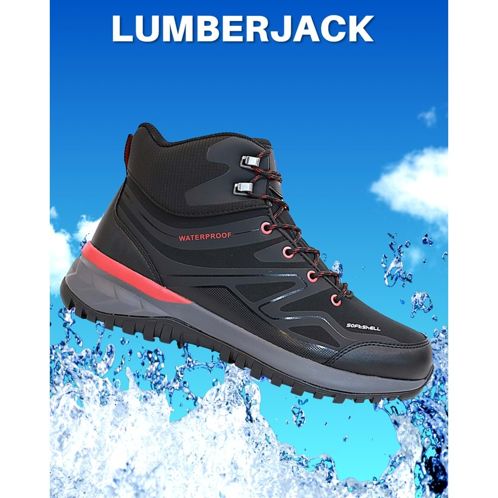 1766-Camora Anatomik Tabanlı Waterproof Trekking Spor Bot - NKT01766-siyah kırmızı-40