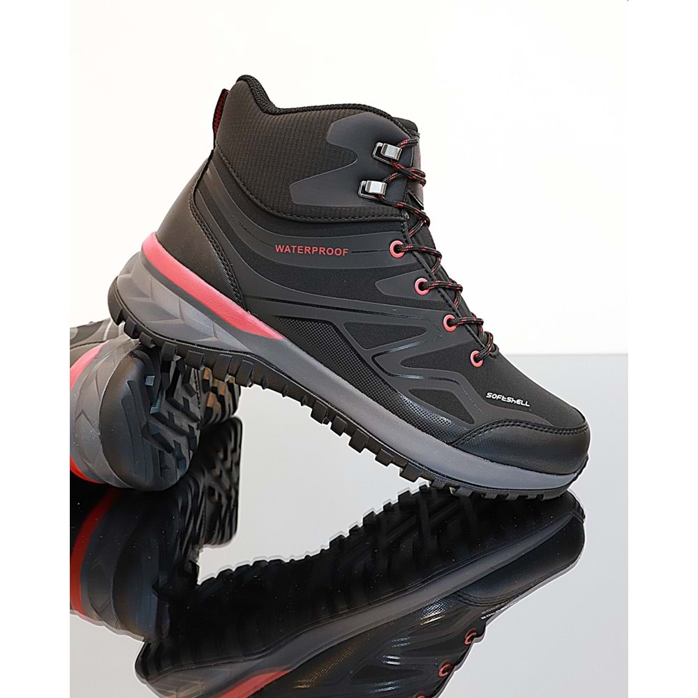 1766-Camora Anatomik Tabanlı Waterproof Trekking Spor Bot - NKT01766-siyah kırmızı-40