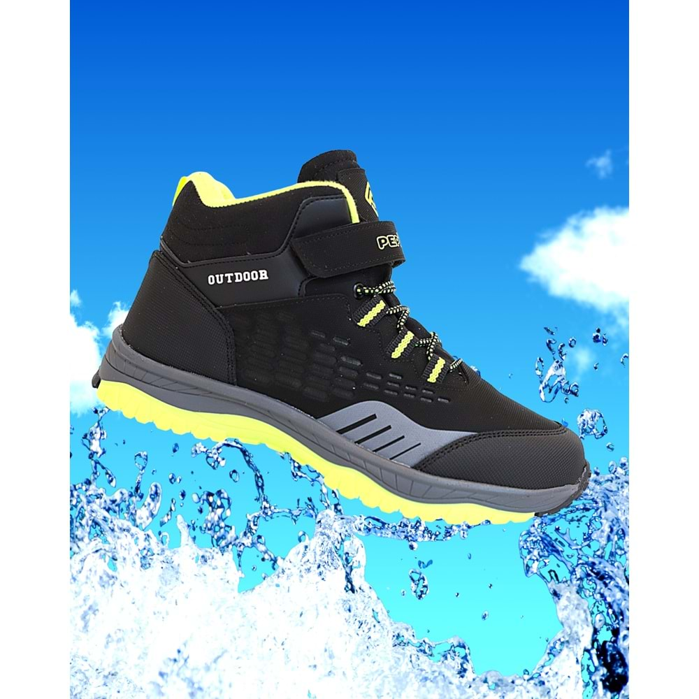 Kidessa 1767 Anatomik Tabanlı Bantlı Çocuk Trekking Spor Bot - NKT01767-siyah-32