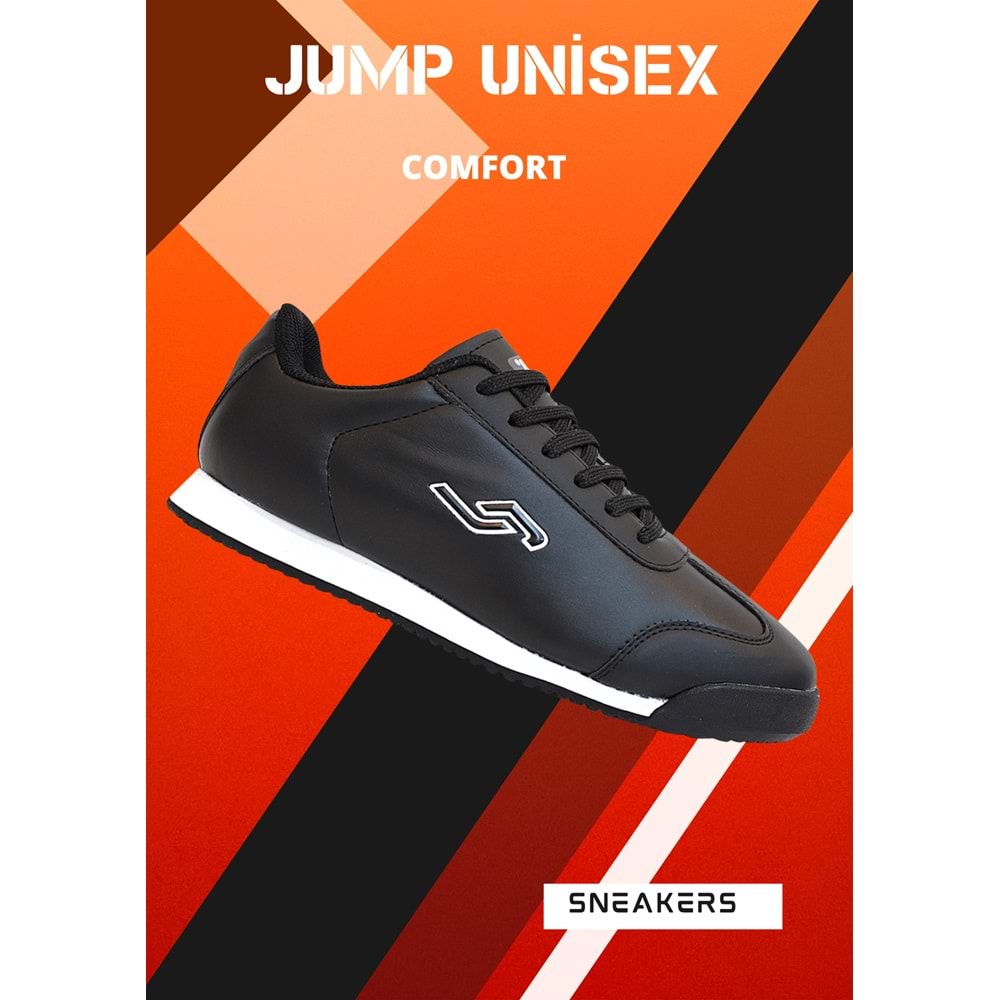 Jump 1770-28165 Anatomik Tabanlı Unisex Sneakers Ayakkabı - NKT01770-siyah beyaz-40