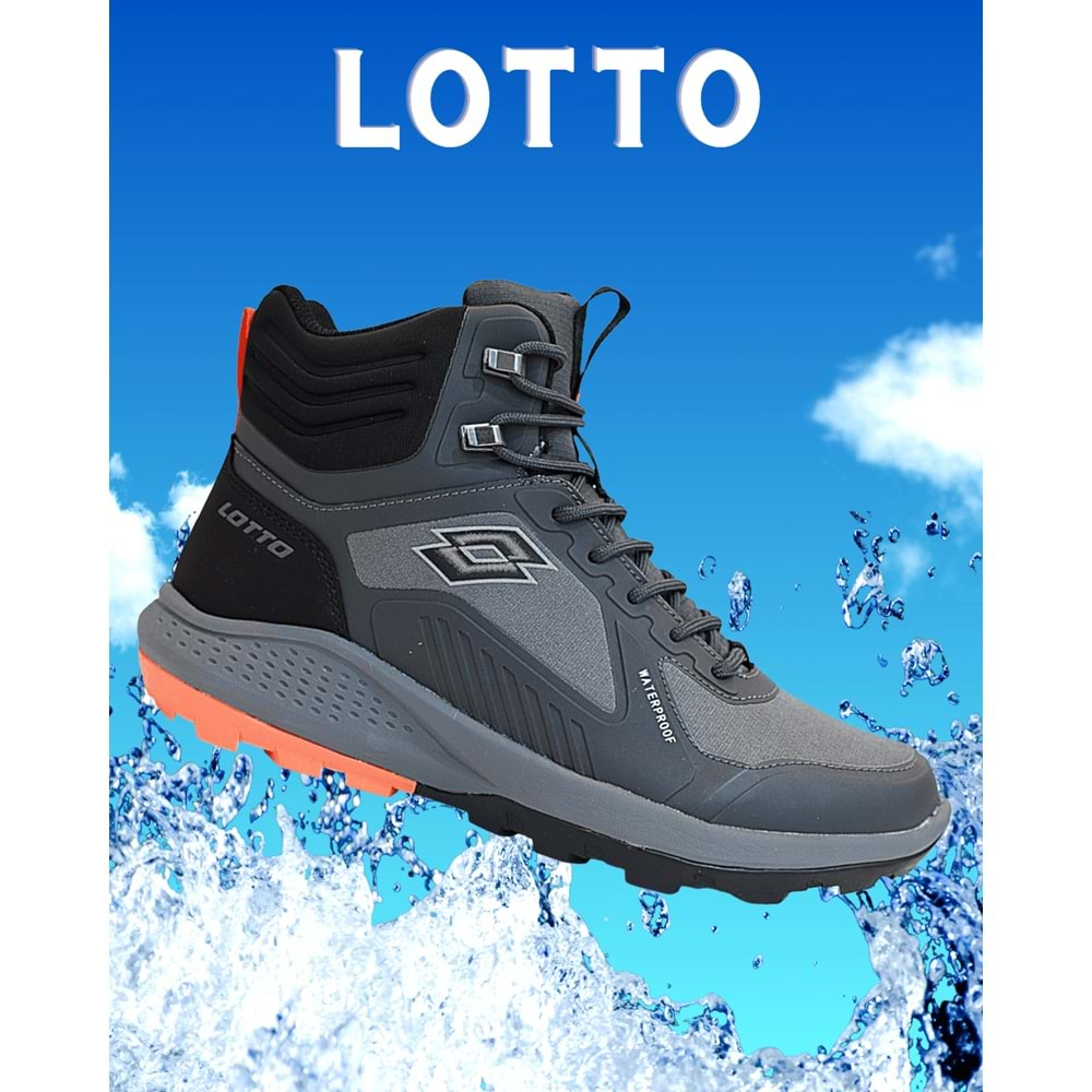 Lotto 1771-Crowel Anatomik Tabanlı Waterproof Trekking Spor Bot - NKT01771-gri-41