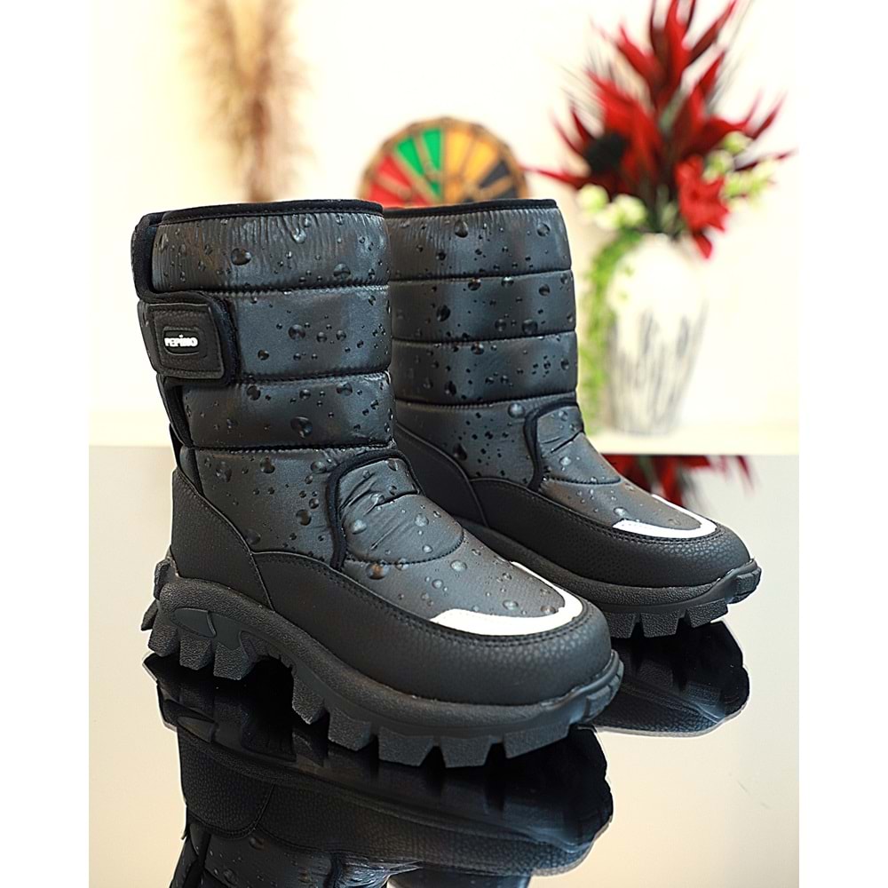 Kidessa 1772 Bantlı Anatomik Tabanlı Kız Çocuk Kar Botu - NKT01772-siyah-31