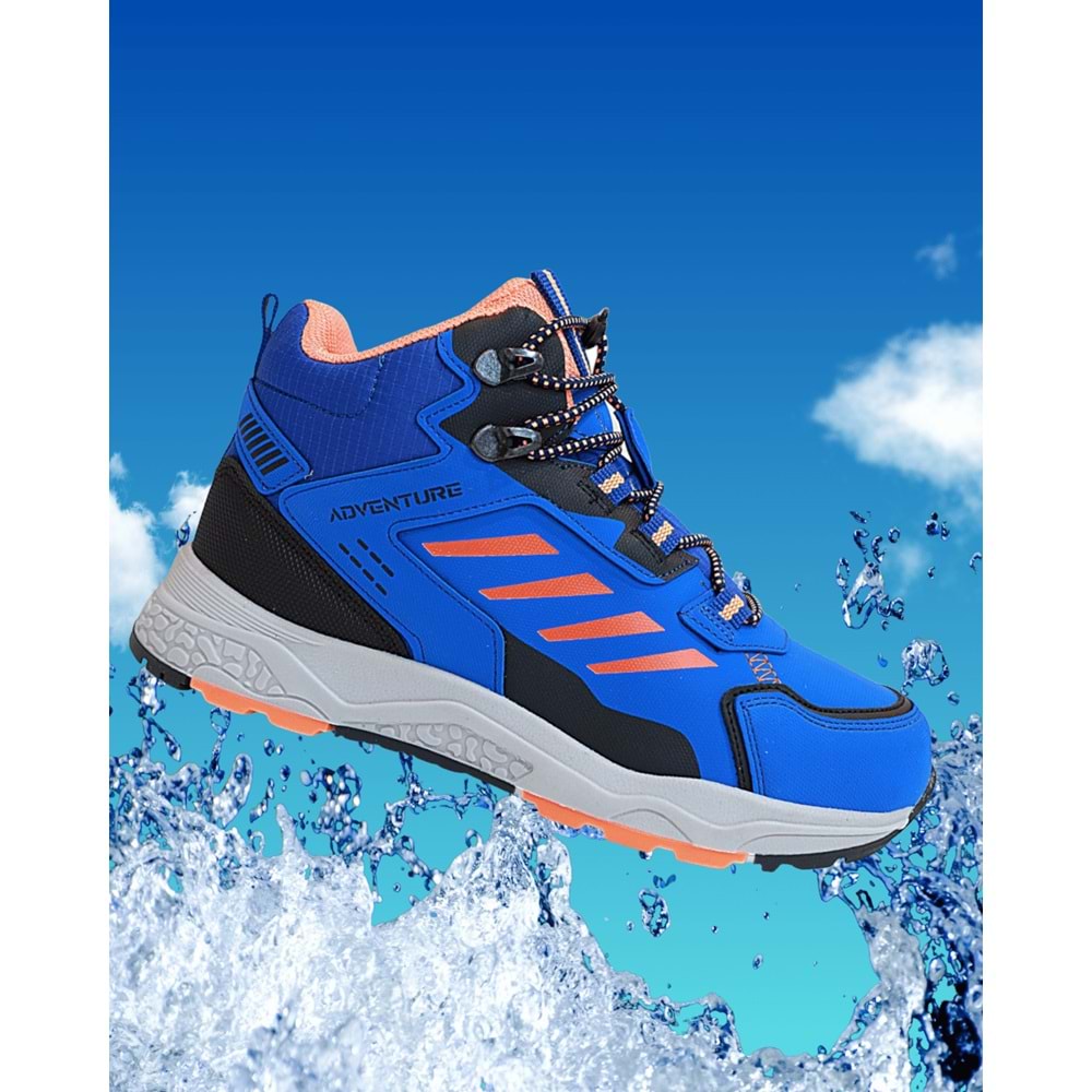 Kidessa 1783 Anatomik Tabanlı Lastik Bağcıklı Çocuk Trekking Spor Bot - NKT01783-sax mavi-32