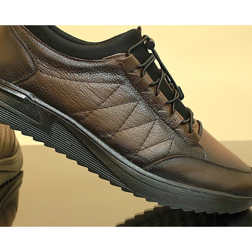 Konfores 1790-346457 Hakiki Deri Anatomik Tabanlı Erkek Günlük Ayakkabı - NKT01790-kahverengi-40