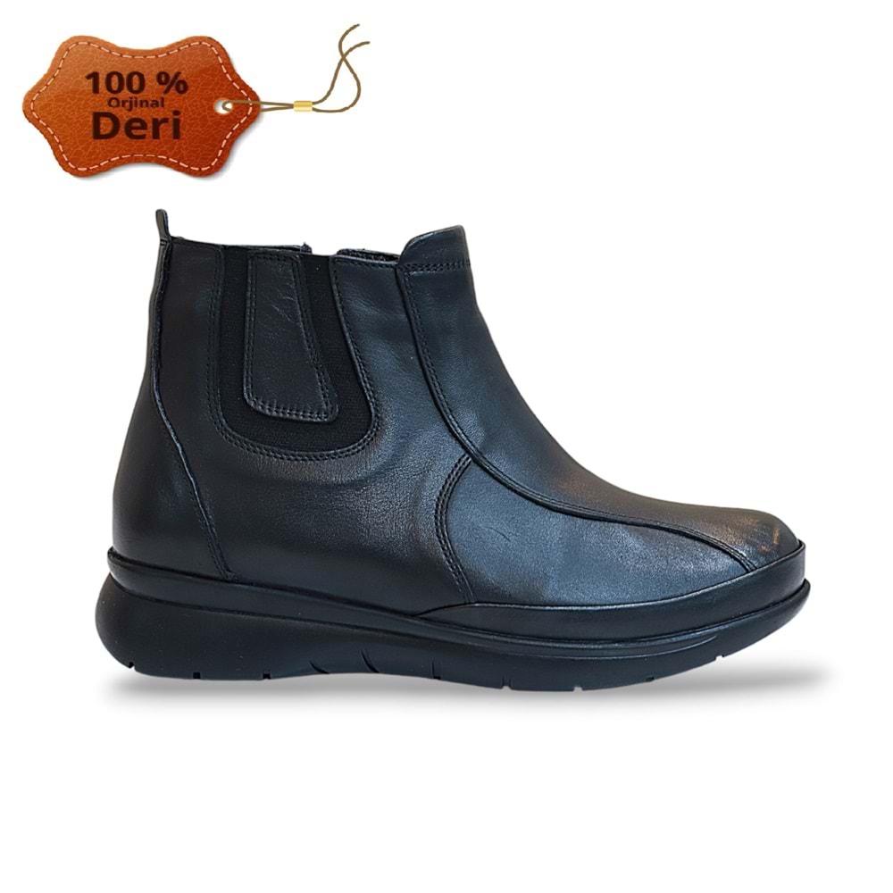 Konfores 1791-578393 Hakiki Deri Anatomik Tabanlı Kadın Anne Bot - NKT01791-siyah-40