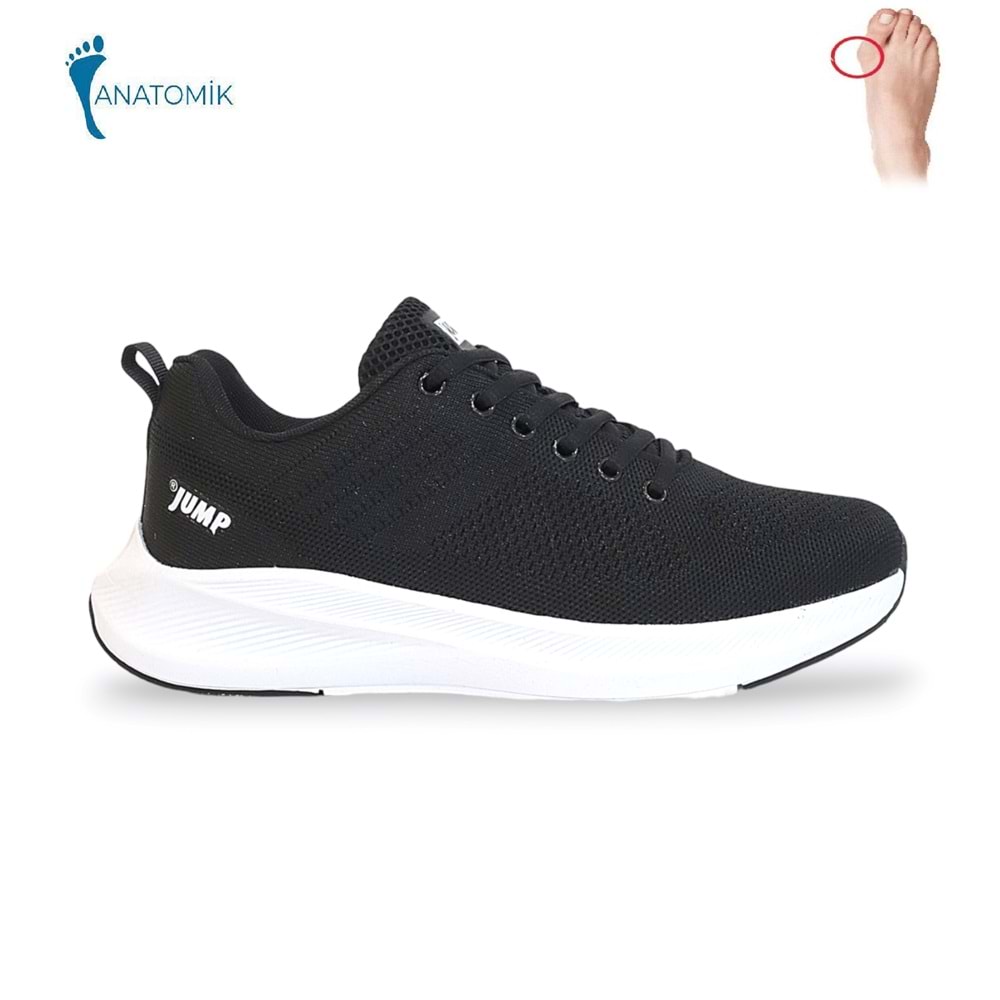 Jump 1810-29537 Anatomik Tabanlı Triko Kumaş Sneakers Ayakkabı - NKT01810-siyah beyaz-43