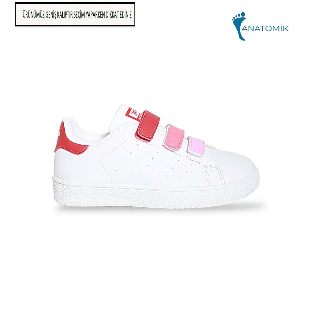 Kidessa 1817-30110 Anatomik Tabanlı Unisex Çocuk Günlük Spor Ayakkabı - NKT01817-beyaz pembe-34