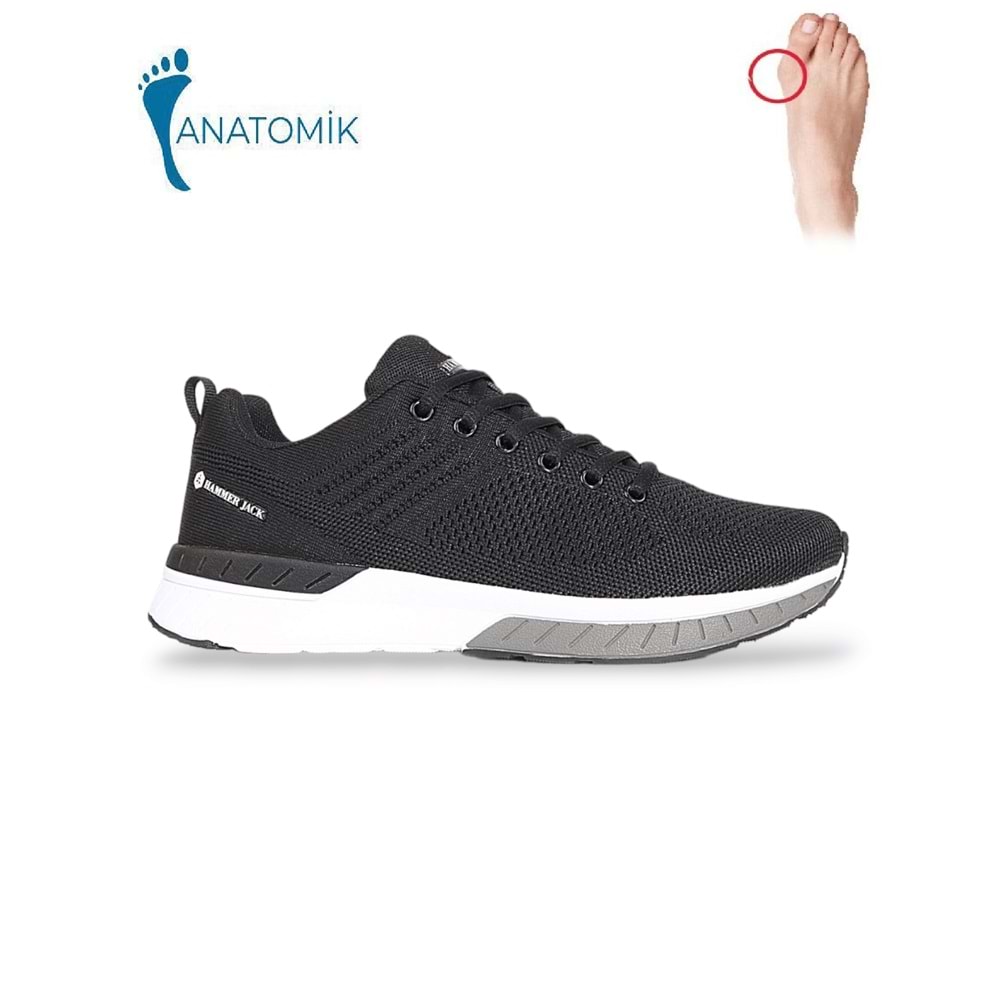 1824-Manaus Anatomik Tabanlı Unisex Sneakers Ayakkabı - NKT01824-siyah beyaz-42