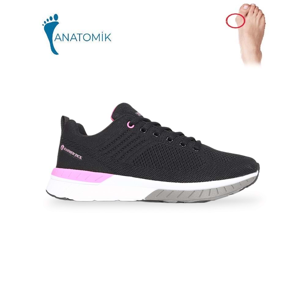 1824-Manaus Anatomik Tabanlı Unisex Sneakers Ayakkabı - NKT01824-siyah pembe-38