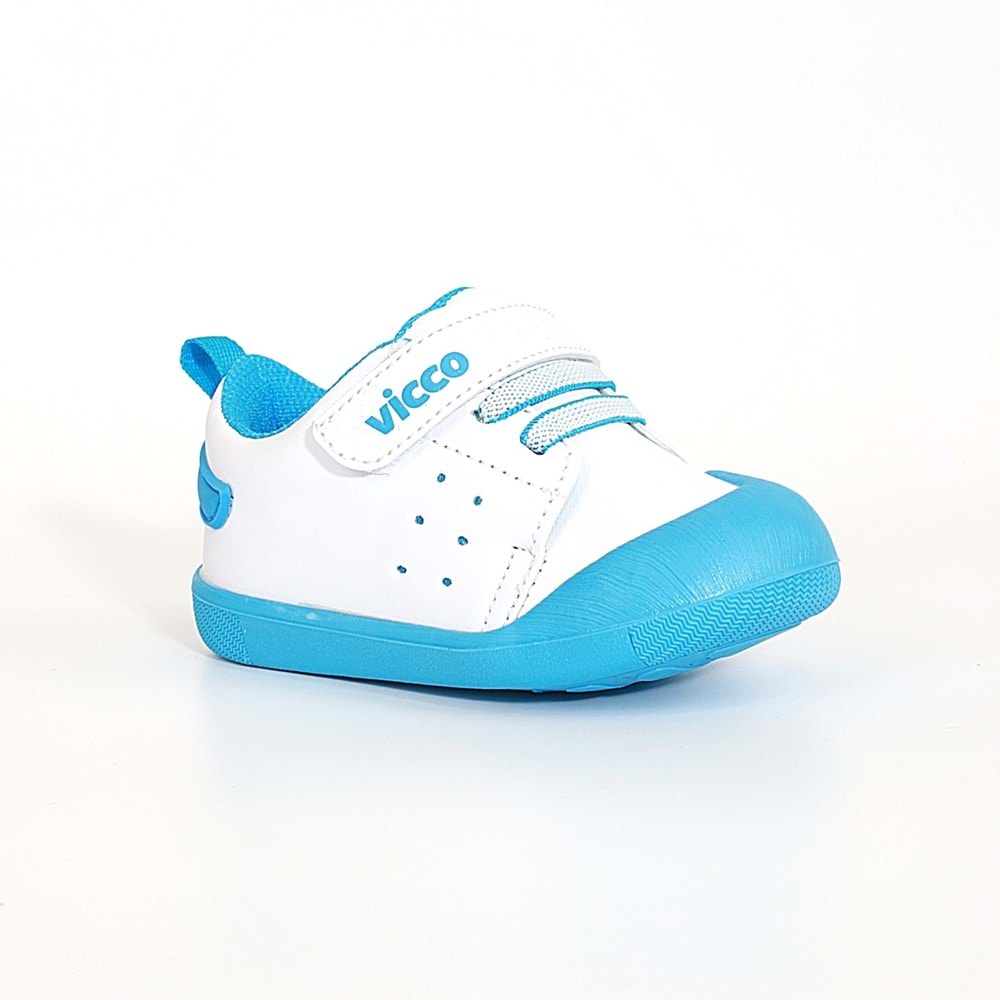 Vicco 950.E23Y.211 İlk Adım Anatomik Tabanlı Bebek Ayakkabısı - NKT01837-beyaz mavi-21