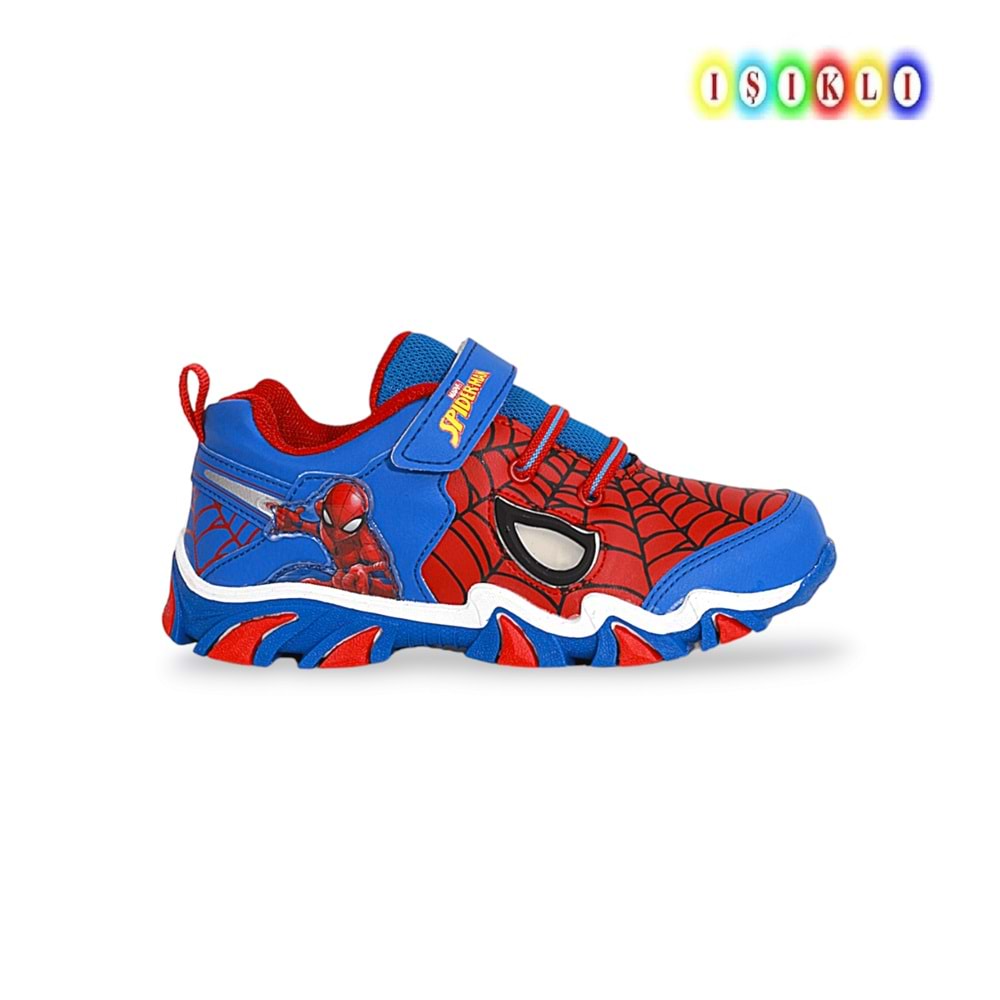 Spıder-Man 1842-Masko Işıklı Erkek Çocuk Günlük Spor Ayakkabı - NKT01842-mavi-26