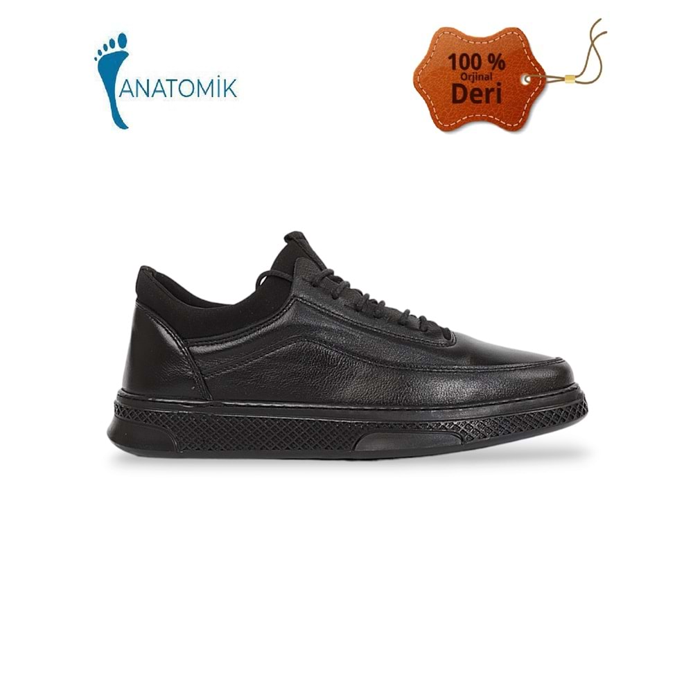 Konfores 1852 Hakiki Deri Anatomik Tabanlı Erkek Günlük Ayakkabı - NKT01852-siyah-40