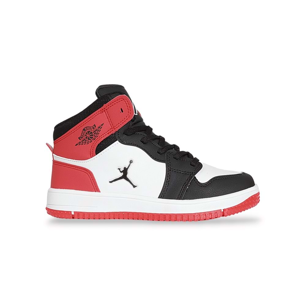 Konfores 1879 Anatomik Tabanlı Unisex Yüksek Bilekli Sneakers Ayakkabı - NKT01879-siyah kırmızı-40