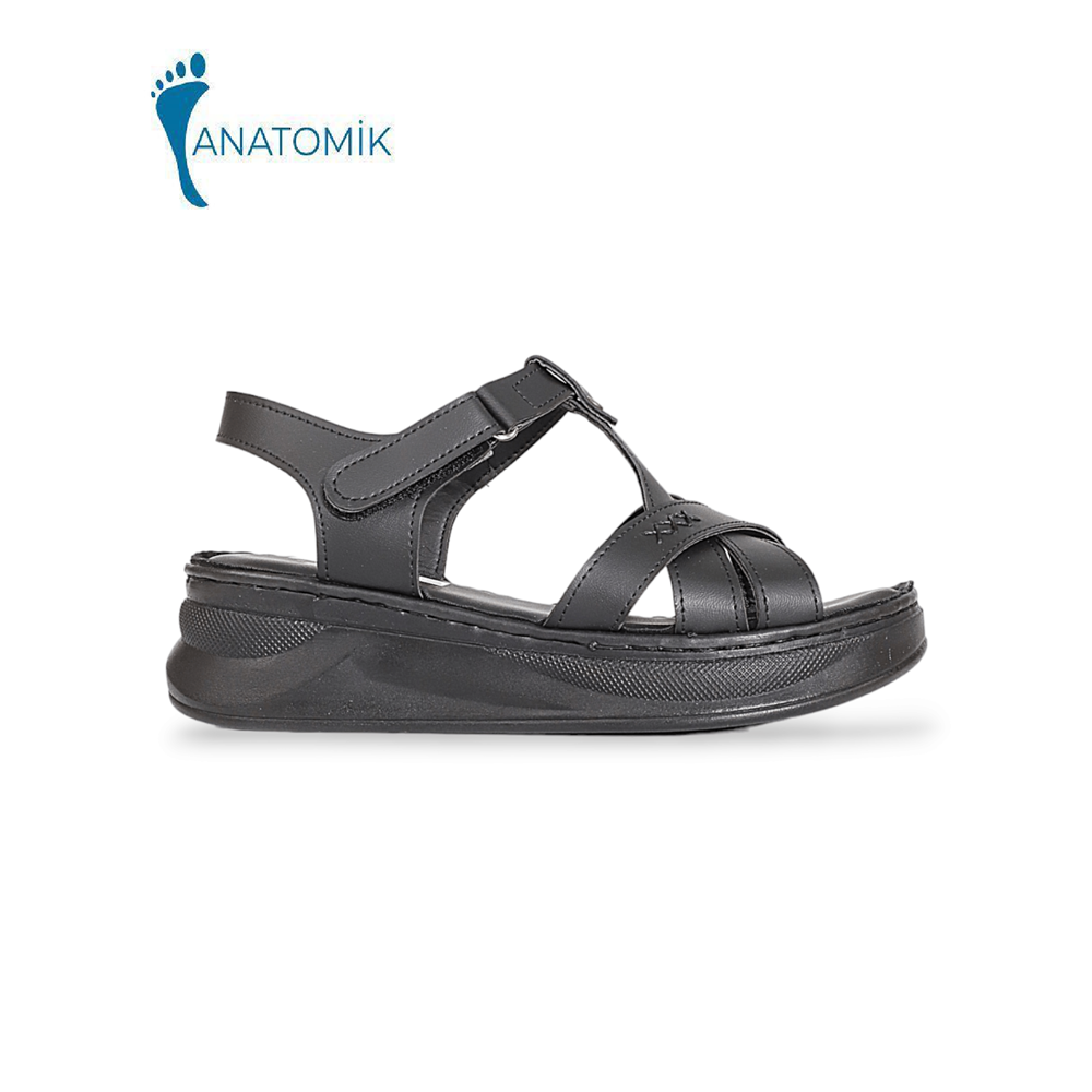 Konfores 1895-492090 Tam Anatomik Tabanlı Kadın Sandalet - NKT01895-siyah-40