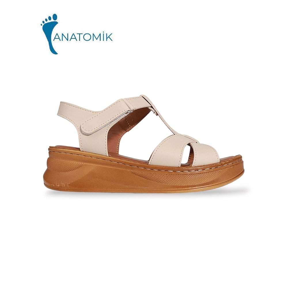 Konfores 1909-492085 Tam Anatomik Tabanlı Kadın Sandalet - NKT01909-BEJ-36