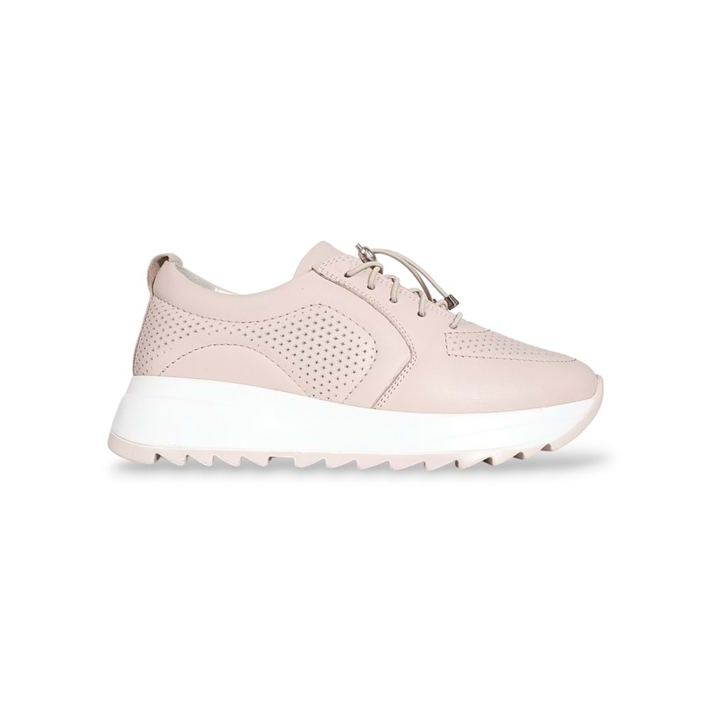 Konfores 1921-346538 Hakiki Deri Anatomik Tabanlı Kadın Sneakers Ayakkabı - NKT01921-BEJ-40
