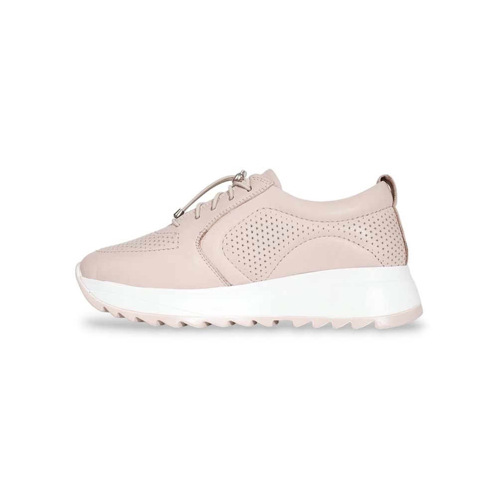 Konfores 1921-346538 Hakiki Deri Anatomik Tabanlı Kadın Sneakers Ayakkabı - NKT01921-BEJ-40