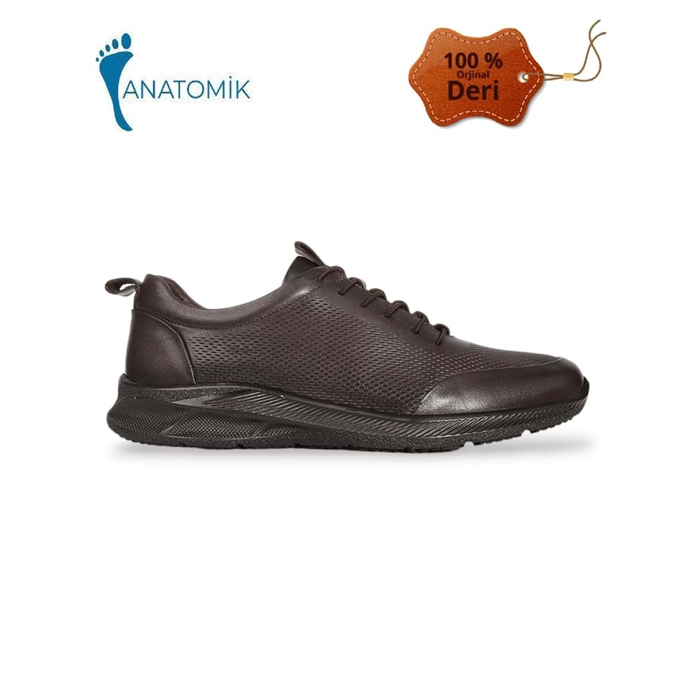 Konfores 1934-532130 Hakiki Deri Anatomik Tabanlı Erkek Günlük Ayakkabı - NKT01934-kahverengi-40