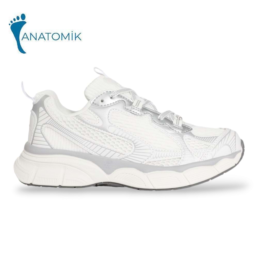 Jump 1949-29819 Anatomik Tabanlı Unisex Yürüyüş & Koşu Ayakkabısı - NKT01949-Beyaz Gri-36