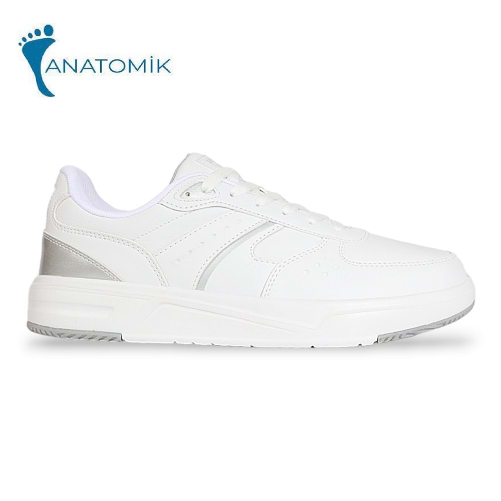 Kinetix 1956-Hegel Anatomik Tabanlı Kadın Sneakers Ayakkabı - NKT01956-Beyaz Gümüş-40