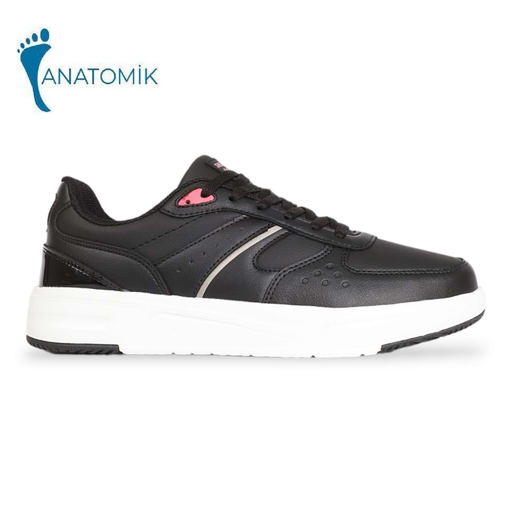 Kinetix 1956-Hegel Anatomik Tabanlı Kadın Sneakers Ayakkabı - NKT01956-siyah beyaz-37