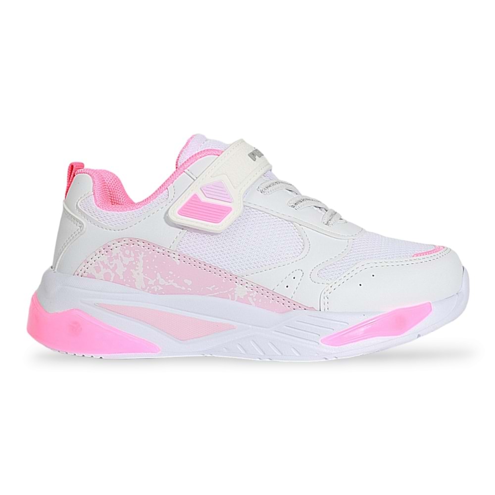 Kidessa 1967 Işıklı Anatomik Tabanlı Çocuk Günlük Spor Ayakkabı - NKT01967-beyaz pembe-26