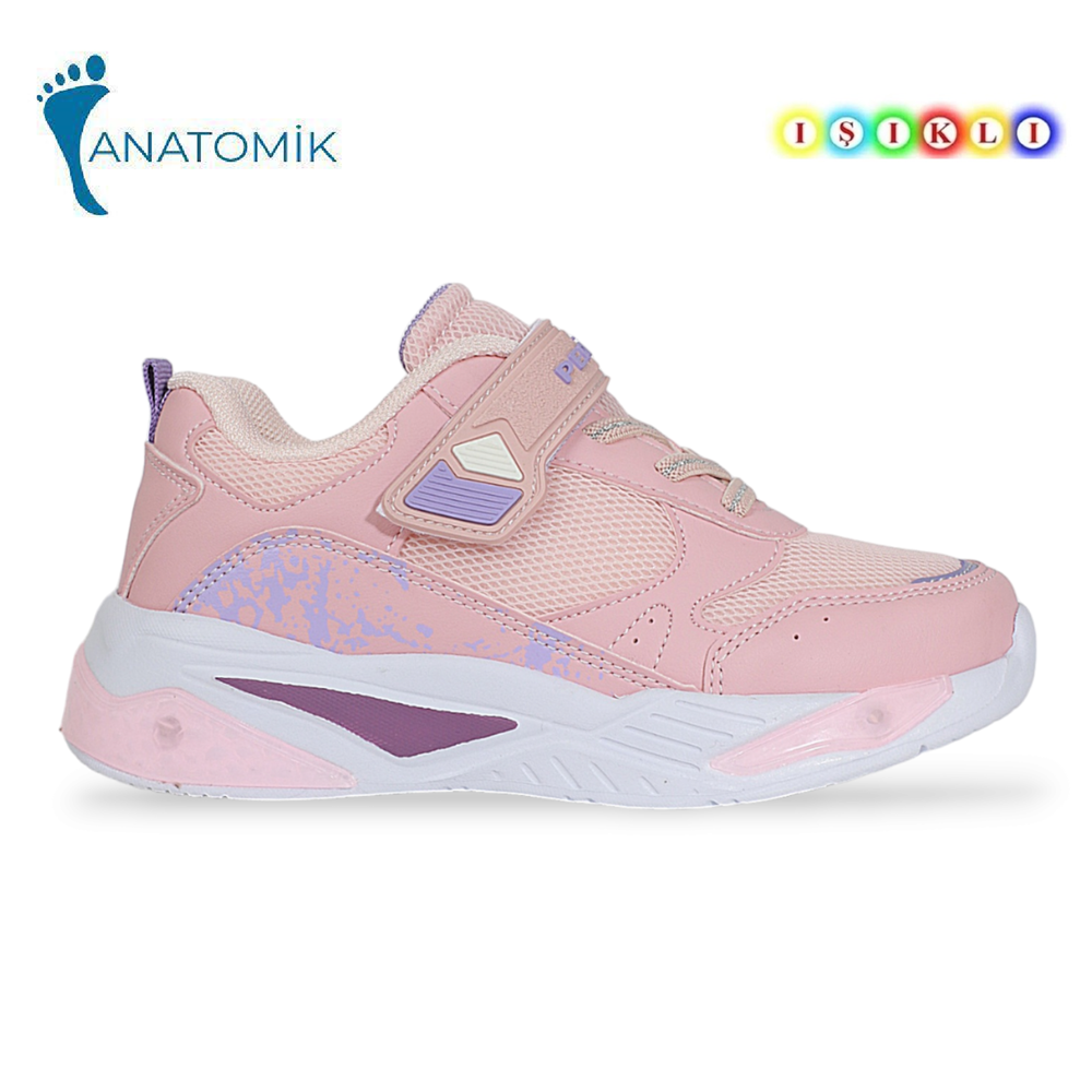 Kidessa 1967 Işıklı Anatomik Tabanlı Çocuk Günlük Spor Ayakkabı - NKT01967-PUDRA-27