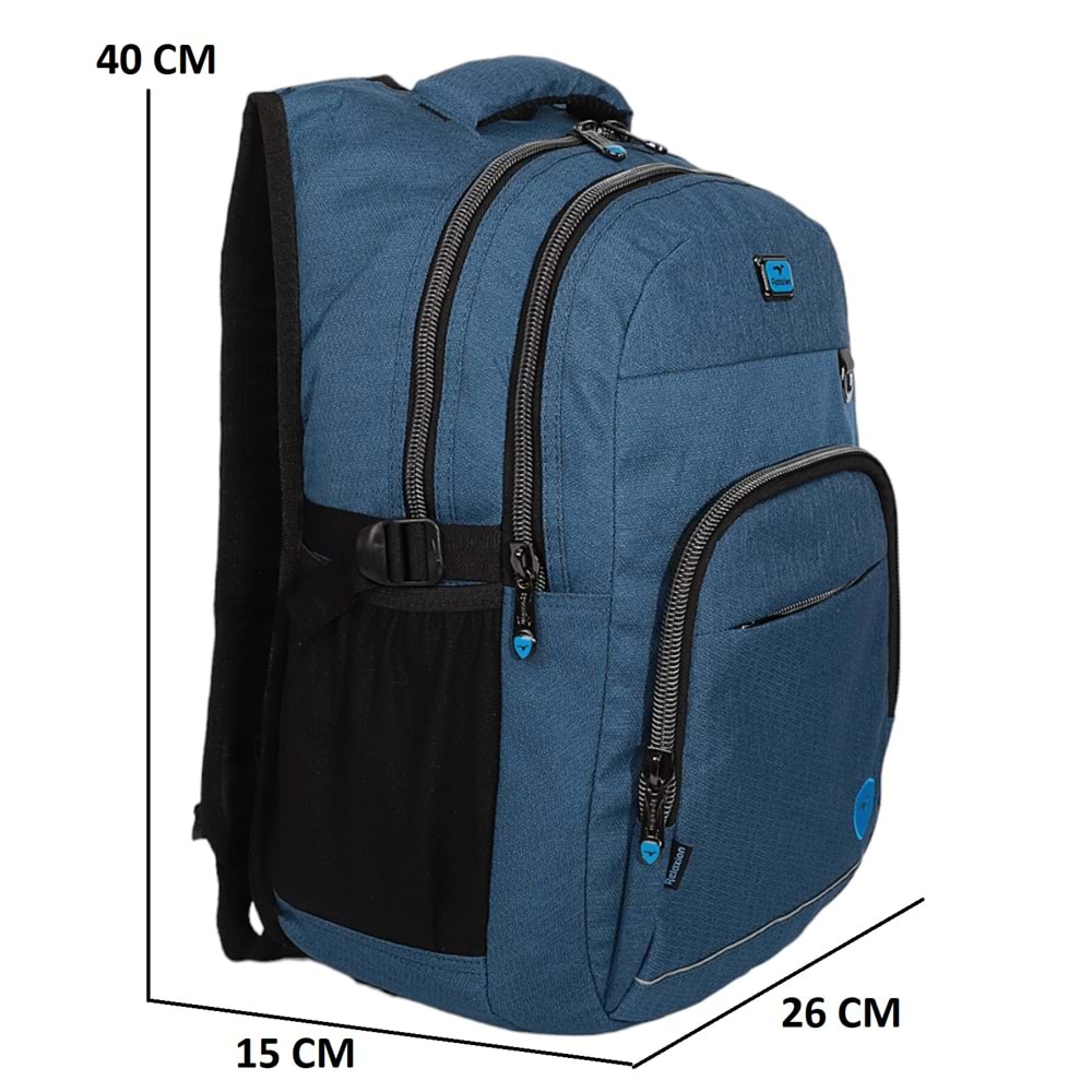 Konfores 1969-2238 Unisex Anatomik Yarasa Sırt Okul Çantası - NKT01969-mavi-TEK EBAT