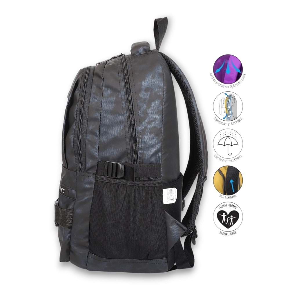 Konfores 1970-2052 Unisex Anatomik Sırt Yapılı Günlük ve Okul Sırt Çantası - NKT01970-lacivert-TEK EBAT