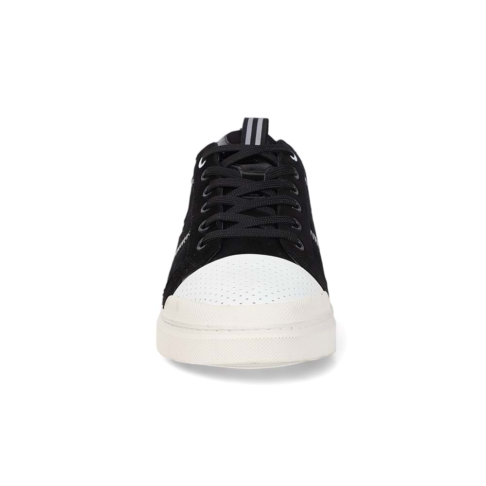 Konfores 1989-573219 Hakiki Deri Anatomik Tabanlı Erkek Sneakers Ayakkabı - NKT01989-Siyah Süet-42