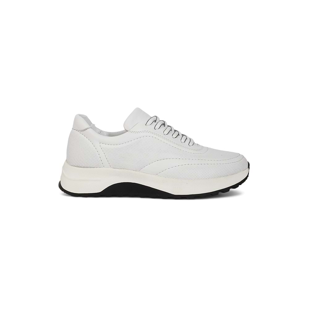 Konfores 2014-273080 Hakiki Deri Anatomik Tabanlı Erkek Sneakers Ayakkabı - NKT02014-BEYAZ-40