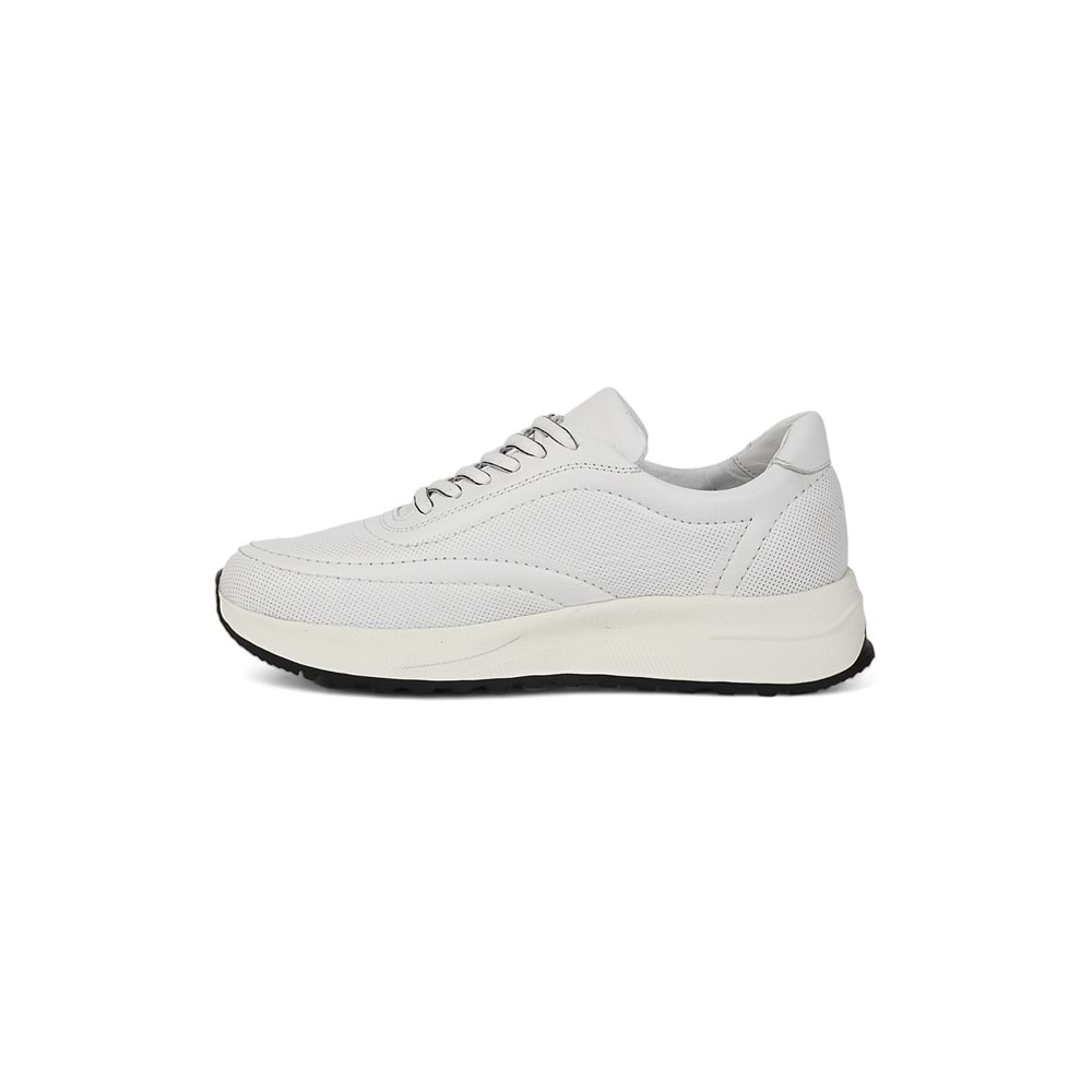 Konfores 2014-273080 Hakiki Deri Anatomik Tabanlı Erkek Sneakers Ayakkabı - NKT02014-BEYAZ-40