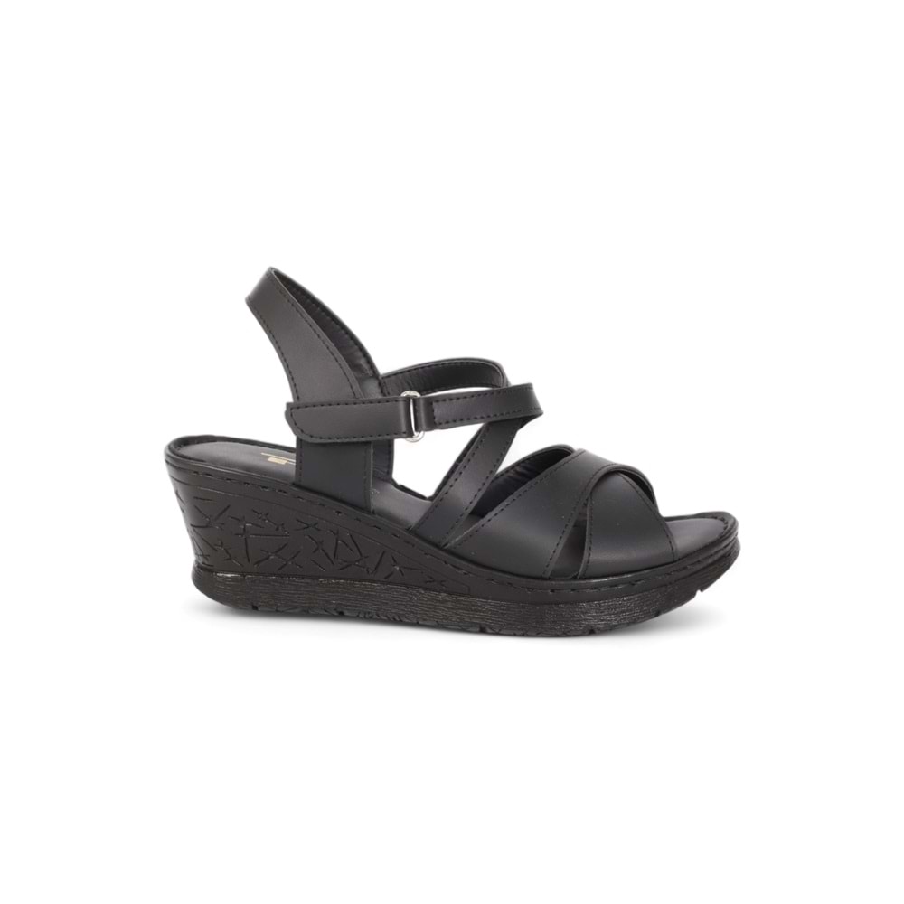 Konfores 2026-492075 Tam Anatomik Tabanlı Kadın Sandalet - NKT02026-siyah-36