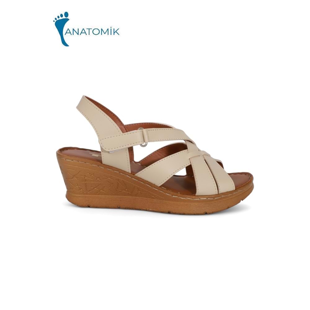 Konfores 2028-492078 Tam Anatomik Tabanlı Kadın Sandalet - NKT02028-BEJ-40