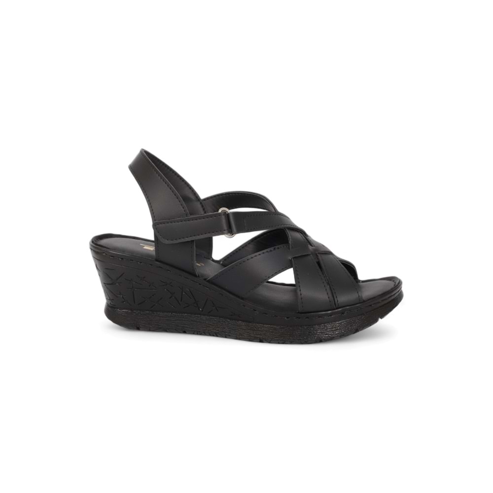 Konfores 2028-492078 Tam Anatomik Tabanlı Kadın Sandalet - NKT02028-siyah-40