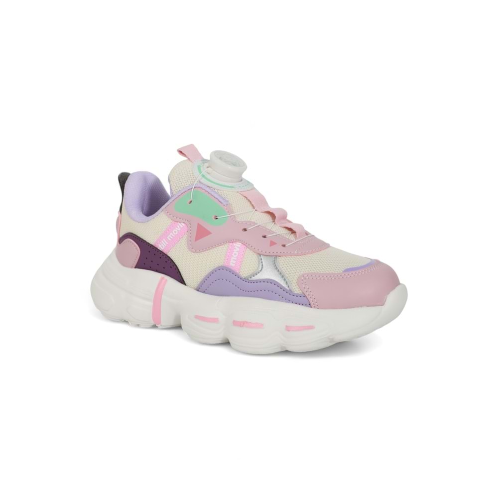 Kidessa 2032 Anatomik Tabanlı Otomatik Bağcıklı Unisex Çocuk Günlük Spor Ayakkabı - NKT02032-PUDRA-31